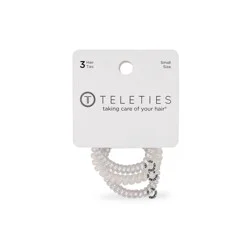 TELETIES Small Hair Ties – Silver Slay - 3pk