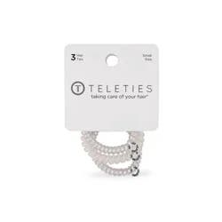 TELETIES Small Hair Ties – Silver Slay - 3pk