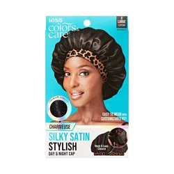 Kiss Colors & Care KISS Products Colors & Care Silky Satin Bonnet Cap - Leopard - XL - 1ct