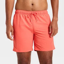 Men's 7'' Swim Trunks - Goodfellow & Co™ Coral Red XXL
