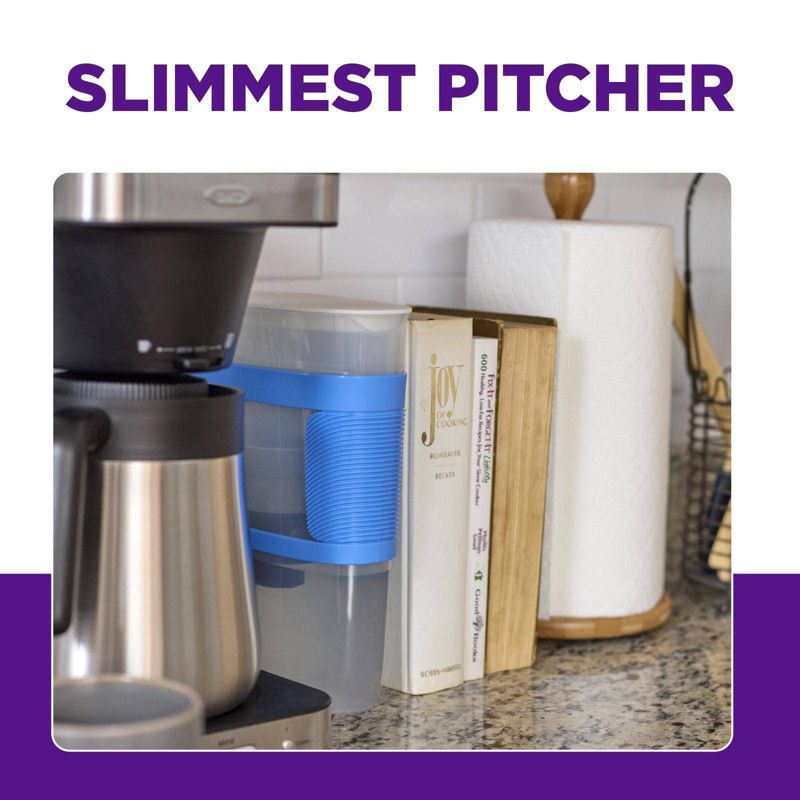 slide 7 of 10, PUR Water Filter 8 Cup Slim Design Compact Water Pitcher Dispenser with 1 Fast Water Filter Blue, 1 ct