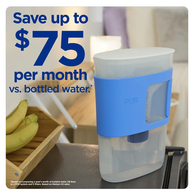 slide 8 of 11, PUR Water Filter 8 Cup Slim Design Compact Water Pitcher Dispenser with 1 Fast Water Filter Blue, 1 ct