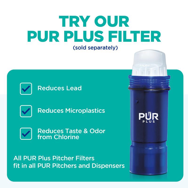 slide 9 of 11, PUR Water Filter 8 Cup Slim Design Compact Water Pitcher Dispenser with 1 Fast Water Filter Blue, 1 ct