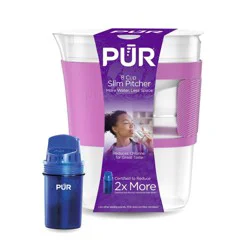 PUR 8 Cup Slim Water Filter Pitcher for Fridge Violet