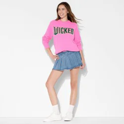 Women's Wicked Graphic Sweater - Pink XXL