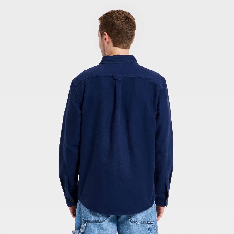 slide 2 of 3, Men's Holiday Shirt - Goodfellow & Co™ Blue L, 1 ct