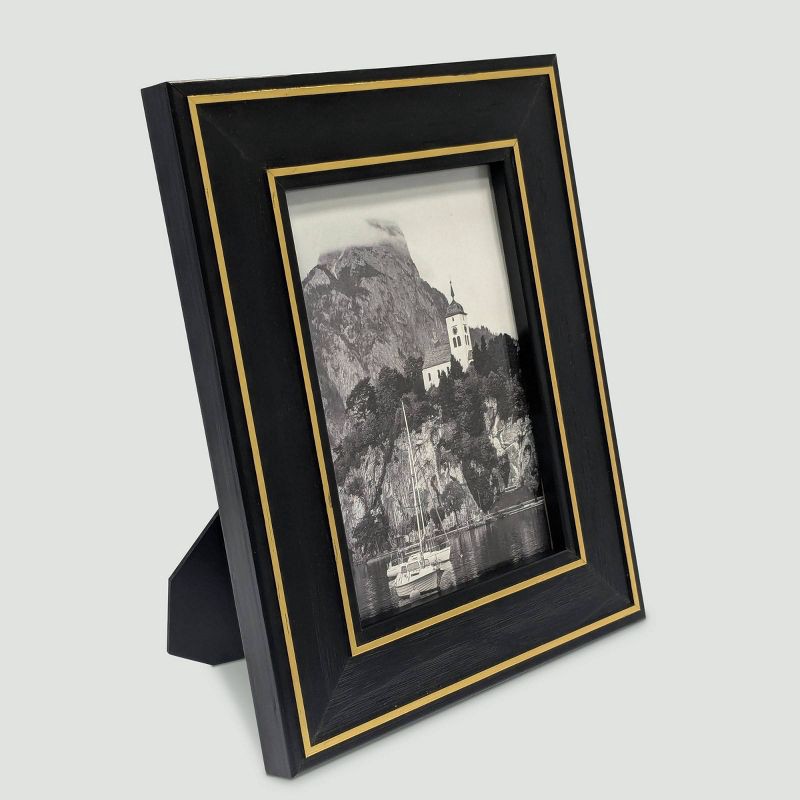 slide 2 of 5, Harbortown 5"x7" Two Tone Border Table Picture Frame Brown, 1 ct