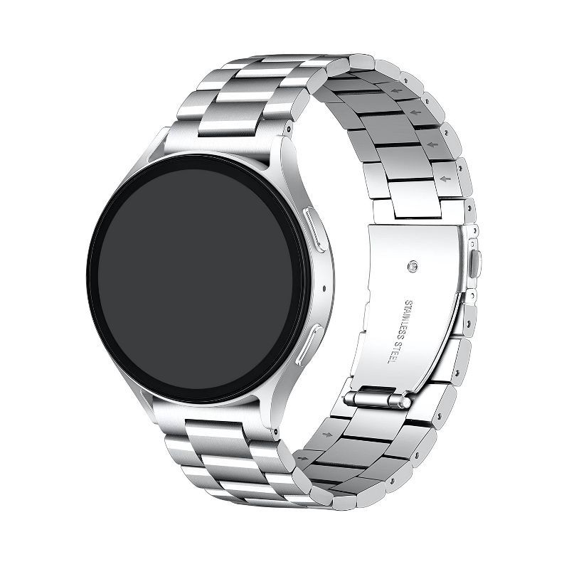 slide 5 of 6, Posh Tech Maxwell Stainless Steel Smart Watch Band, Universal Fit for Apple Watch, Samsung Galaxy, Garmin 20mm - Silver, 1 ct