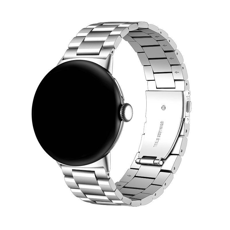 slide 6 of 6, Posh Tech Maxwell Stainless Steel Smart Watch Band, Universal Fit for Apple Watch, Samsung Galaxy, Garmin 20mm - Silver, 1 ct