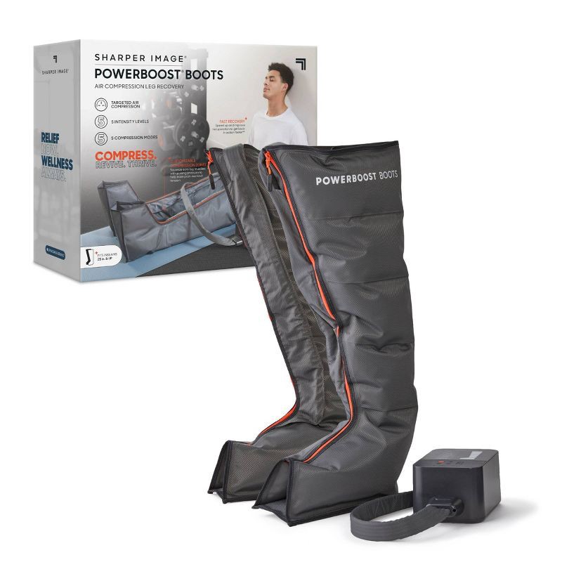 slide 1 of 11, Sharper Image Powerboost Boots Air Compression Fits 25"-31" Inseam, 1 ct