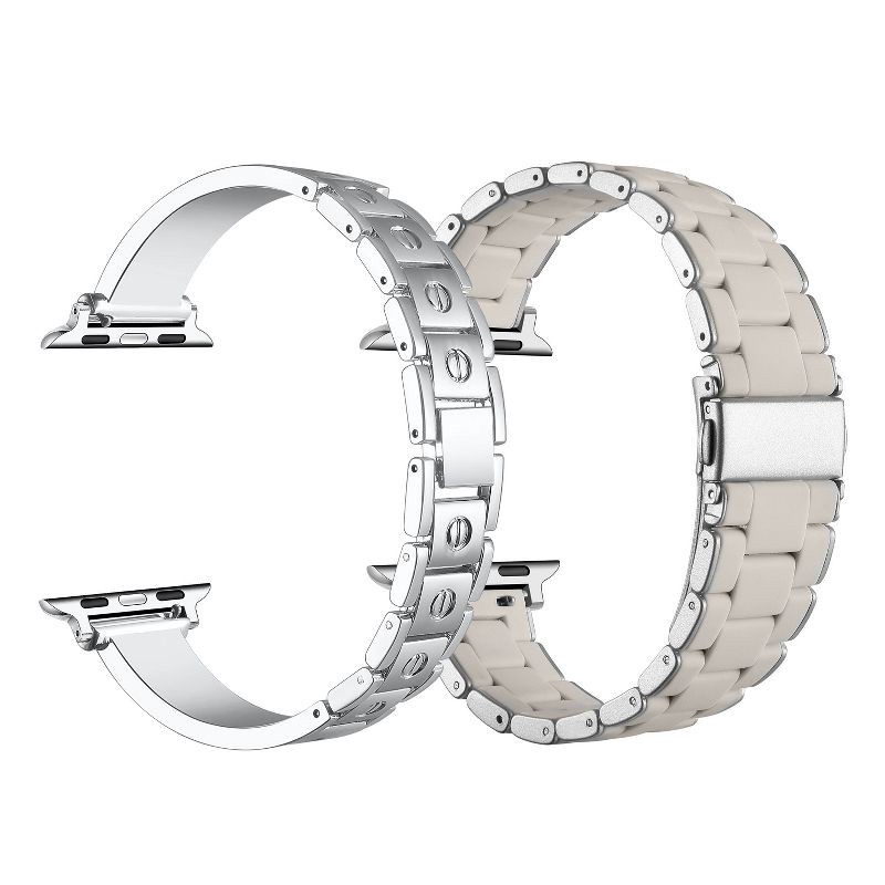 slide 2 of 6, Posh Tech 2pk Smart Watch Band Set, Universal Fit for Apple Watch, Samsung Galaxy, Garmin 20mm - Quinn/Orla, 2 ct