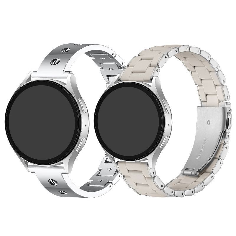 slide 4 of 6, Posh Tech 2pk Smart Watch Band Set, Universal Fit for Apple Watch, Samsung Galaxy, Garmin 20mm - Quinn/Orla, 2 ct