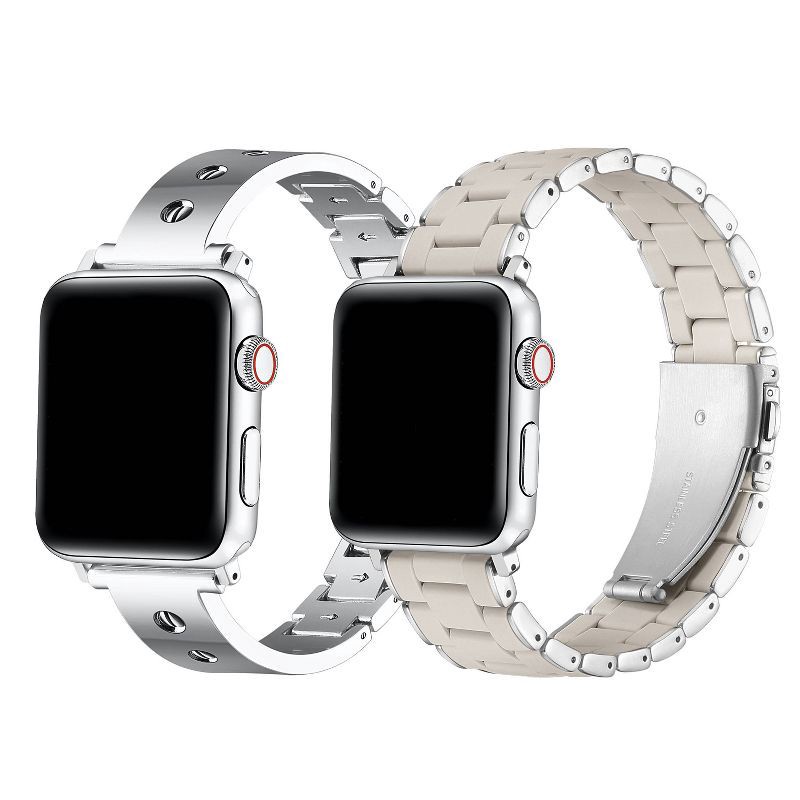 slide 1 of 6, Posh Tech 2pk Smart Watch Band Set, Universal Fit for Apple Watch, Samsung Galaxy, Garmin 20mm - Quinn/Orla, 2 ct