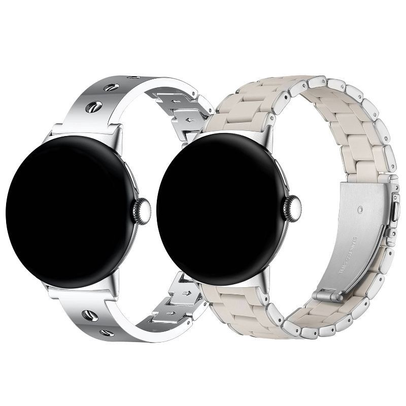 slide 6 of 6, Posh Tech 2pk Smart Watch Band Set, Universal Fit for Apple Watch, Samsung Galaxy, Garmin 20mm - Quinn/Orla, 2 ct