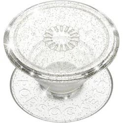 PopSockets PopTop Cell Phone Grip and Stand Clear Glitter Silver