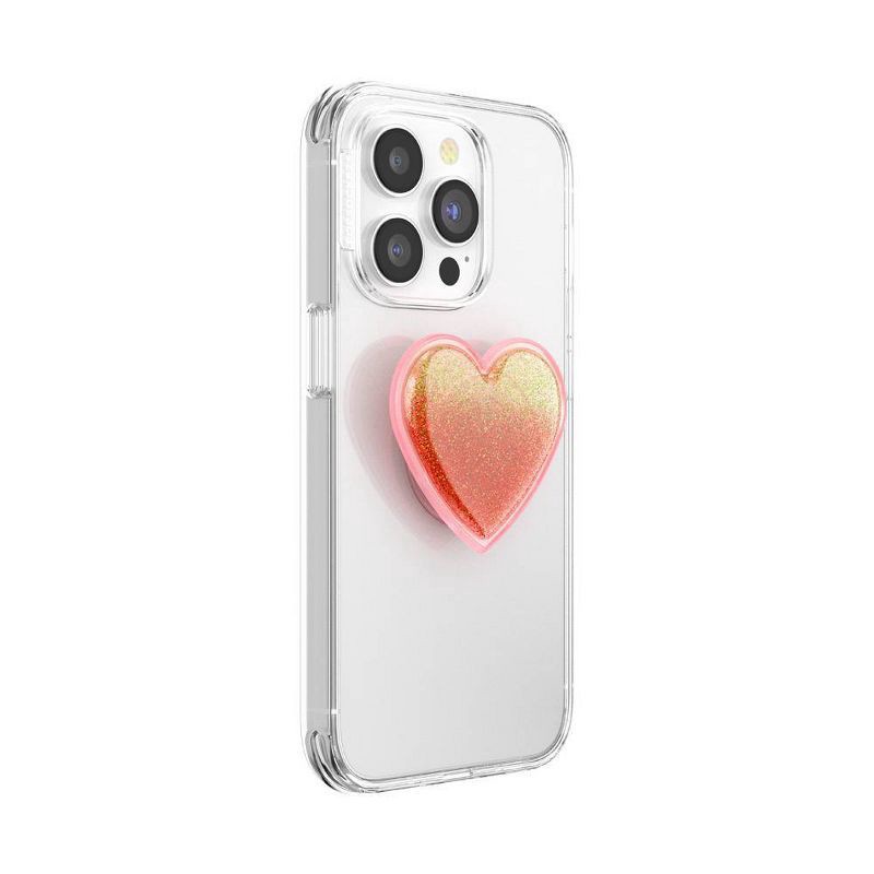 slide 5 of 7, PopSockets PopTop Cell Phone Grip & Stand Squishy Tidepool Heart - Pink, 1 ct
