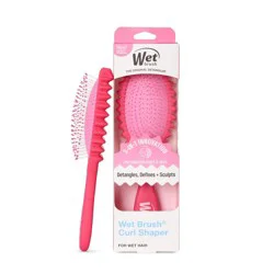 Wet Brush Curl Shaper Hair Brush - Pink: Nylon Bristle, For Curly Hair, Plastic Handle