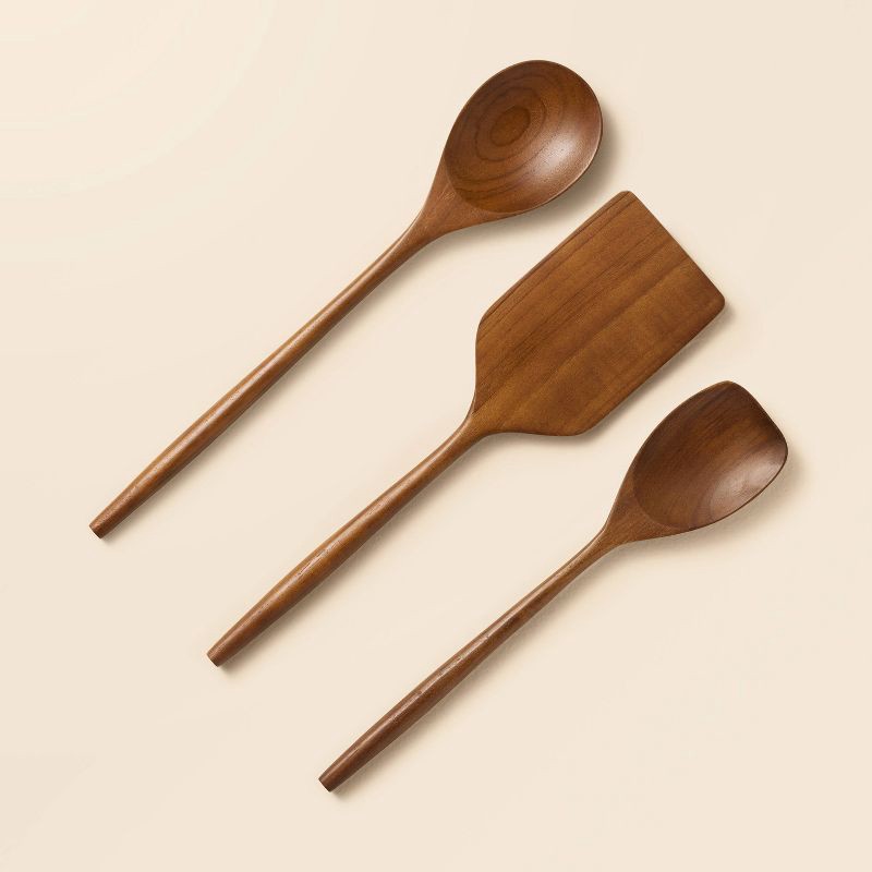 slide 1 of 3, Hearth & Hand with Magnolia 3pc Wooden Utensils - Hearth & Hand™ with Magnolia, 3 ct