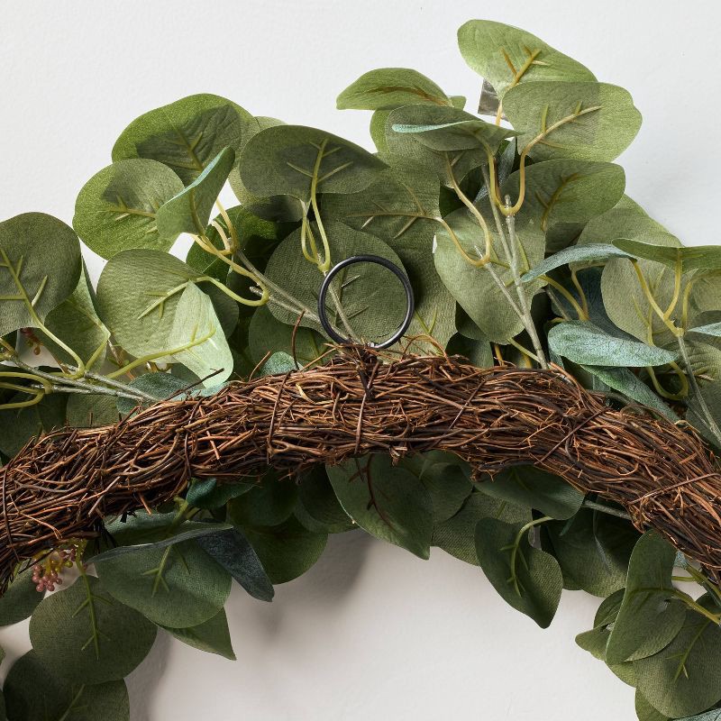 slide 4 of 4, Hearth & Hand with Magnolia 26" Eucalyptus Artificial Wreath Green - Hearth & Hand™ with Magnolia, 1 ct