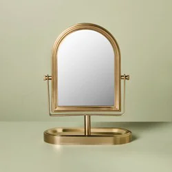 Hearth & Hand with Magnolia 12"x9" Arch Vanity Mirror with Tray Brass Finish - Hearth & Hand™ with Magnolia