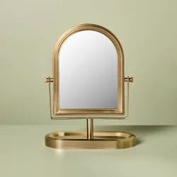 Hearth & Hand with Magnolia 12"x9" Arch Vanity Mirror with Tray Brass Finish - Hearth & Hand™ with Magnolia