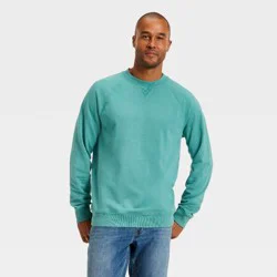 Men's Vintage French Terry Crewneck Sweatshirt - Goodfellow & Co™ Green L