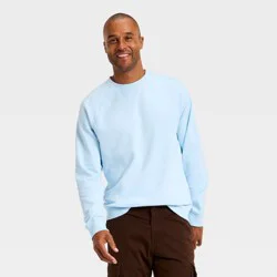 Men's Vintage French Terry Crewneck Sweatshirt - Goodfellow & Co™ Blue L