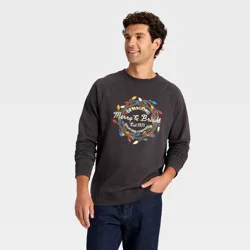 Men's Vintage French Terry Merry & Bright Sweatshirt - Goodfellow & Co™ Black XL