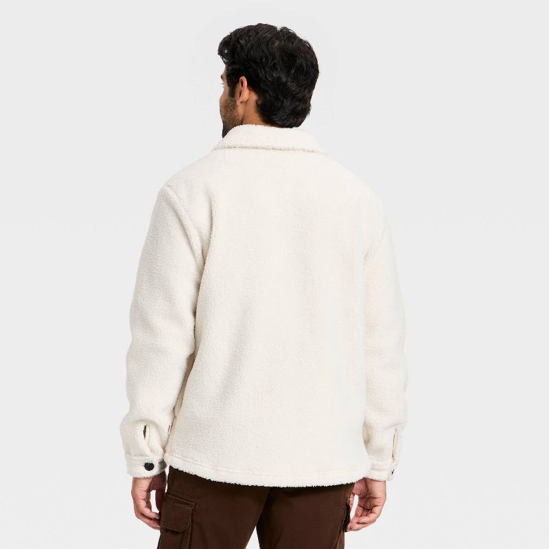 slide 2 of 3, Men's Vintage High Pile Full Button Jacket - Goodfellow & Co™ Ivory XXL, 1 ct