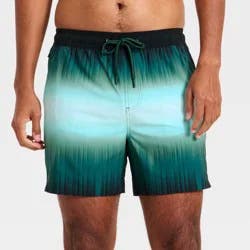 Men's 5'' Swim Trunks with Boxer Brief Liner - Goodfellow & Co™ Blue L