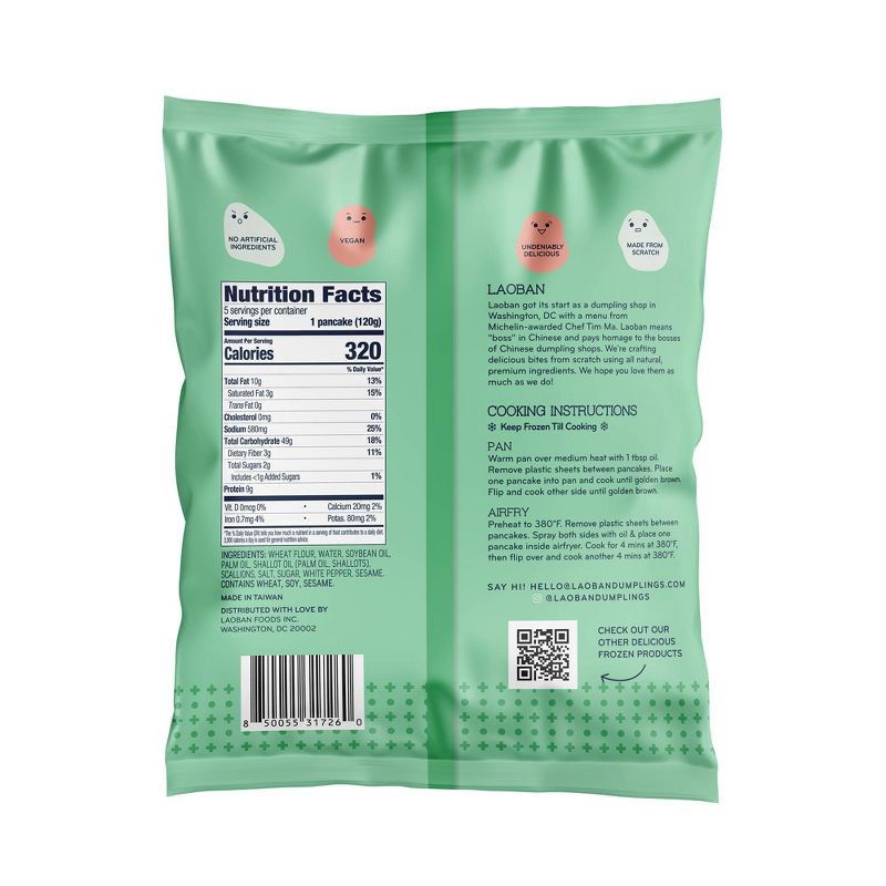 slide 2 of 6, Laoban Dumplings Frozen Scallion Vegan Pancakes - 21oz, 21 oz
