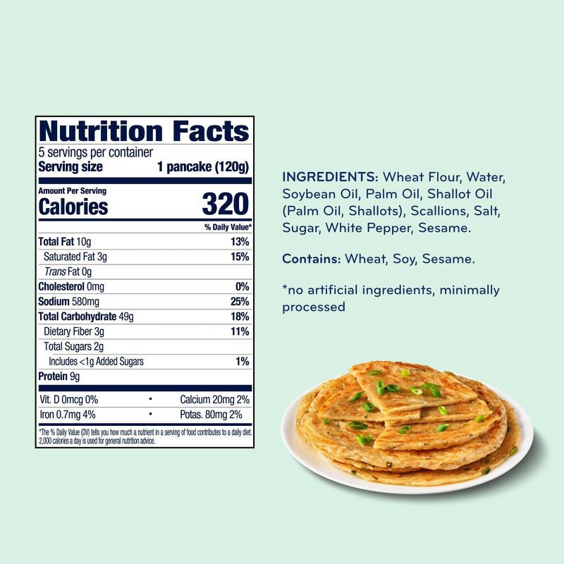 slide 6 of 6, Laoban Dumplings Frozen Scallion Vegan Pancakes - 21oz, 21 oz
