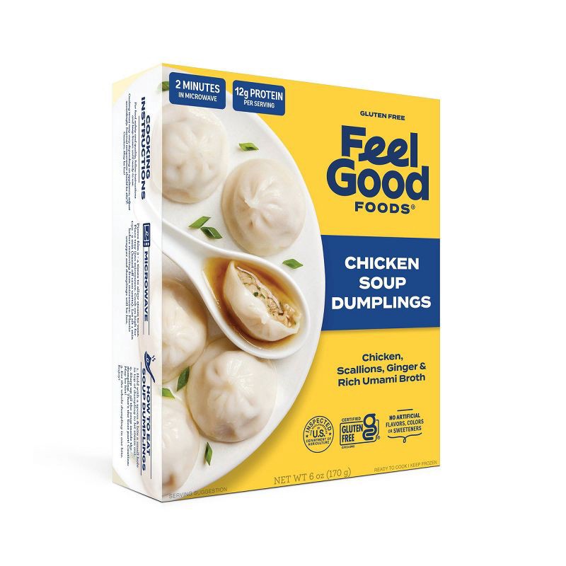 slide 2 of 6, Feel Good Foods Gluten Free Frozen Chicken Soup Dumplings - 6oz, 6 oz