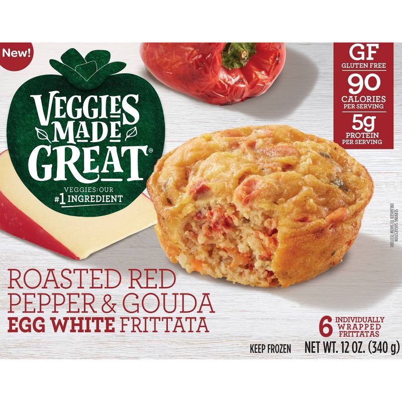 slide 2 of 7, Veggies Made Great Frozen Roasted Red Pepper & Gouda Frittata - 12oz, 12 oz