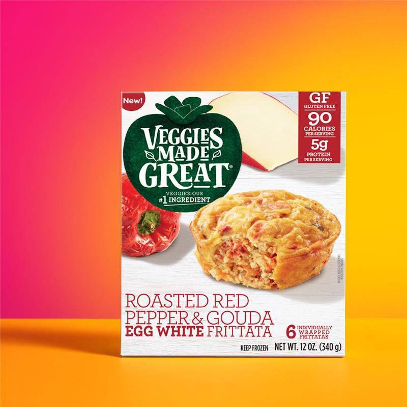 slide 3 of 7, Veggies Made Great Frozen Roasted Red Pepper & Gouda Frittata - 12oz, 12 oz