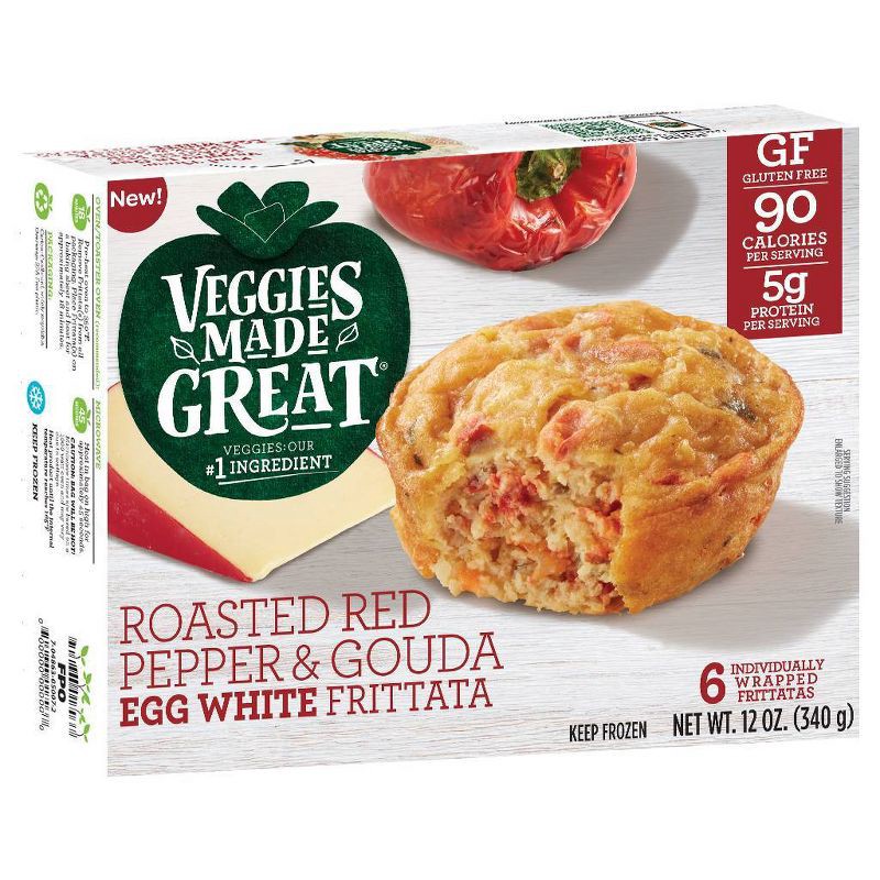 slide 4 of 7, Veggies Made Great Frozen Roasted Red Pepper & Gouda Frittata - 12oz, 12 oz