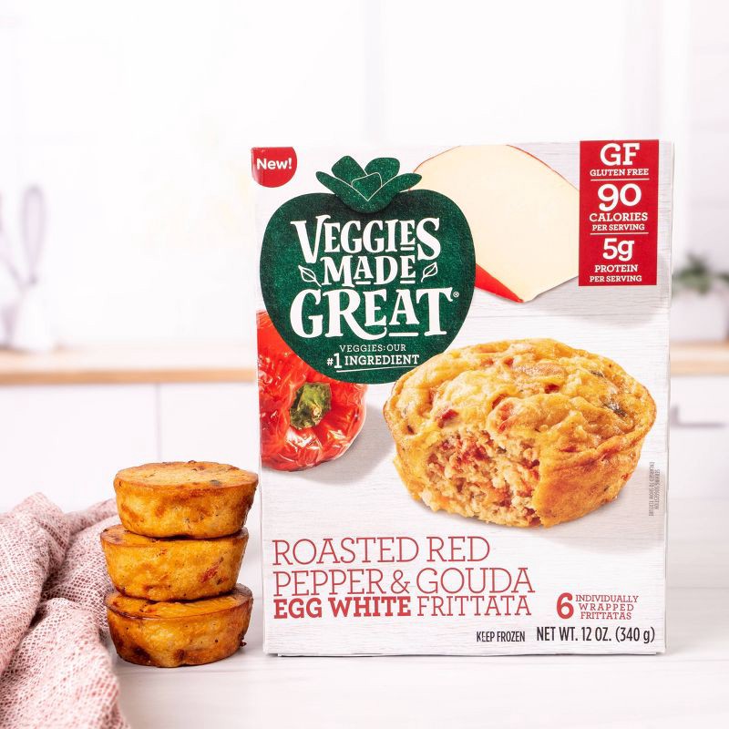 slide 6 of 7, Veggies Made Great Frozen Roasted Red Pepper & Gouda Frittata - 12oz, 12 oz