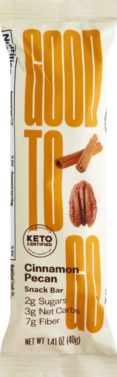 slide 1 of 9, Good to Go Cinnamon Pecan Keto Bar, 1.4 oz