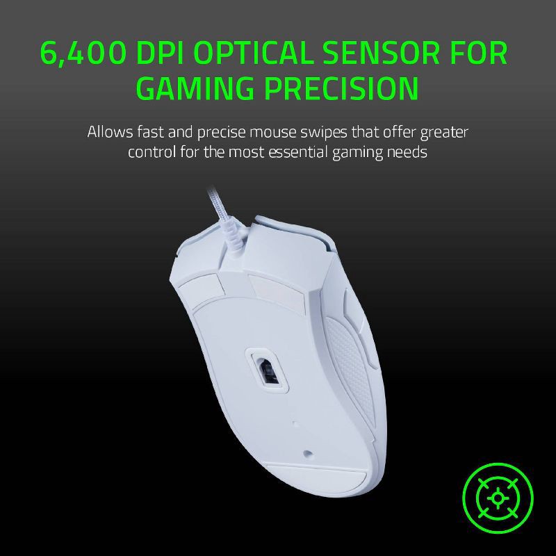 slide 2 of 5, Razer DeathAdder Essential White Edition Ergonomic Wired Gaming Mouse, 1 ct