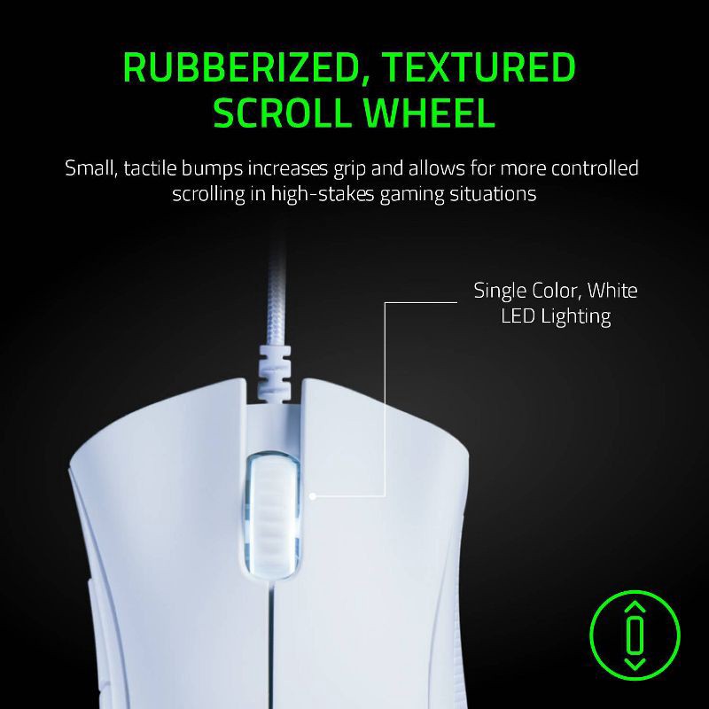 slide 5 of 5, Razer DeathAdder Essential White Edition Ergonomic Wired Gaming Mouse, 1 ct