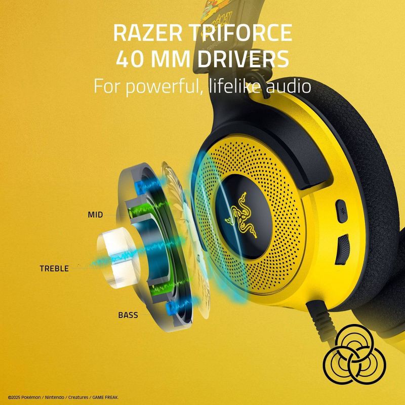 slide 2 of 9, Razer Kraken V4 X Wired Gaming Headset Pokemon Kanto Starters Edition, 1 ct