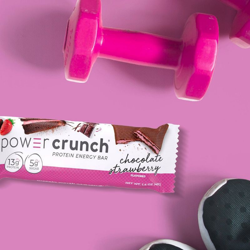 slide 4 of 6, Power Crunch Energy Chocolate Strawberry Protein Bar - 5ct, 5 ct