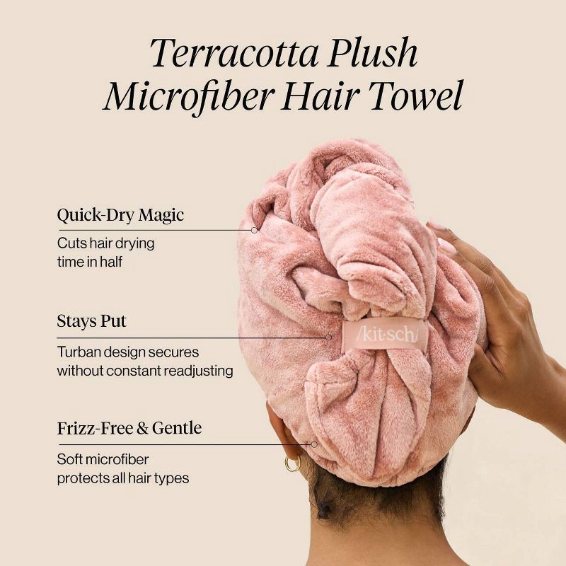 slide 2 of 4, Kitsch Plush Microfiber Hair Towel Turban, 1 ct