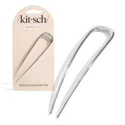 Kitsch Metal French Hair Pin - Silver