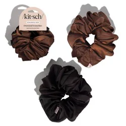 Kitsch Oversized Scrunchies - Black & Chocolate