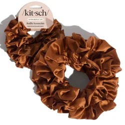 Kitsch Ruffled Scrunchie - Camel