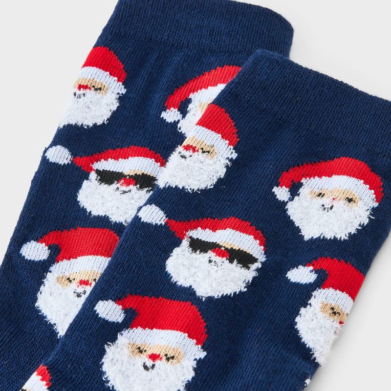 slide 3 of 3, Women's Cool Santa Christmas Crew Socks - Wondershop™ Navy 4-10, 1 ct