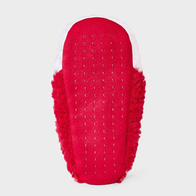 slide 4 of 4, Women's Santa with 3D Hat Christmas Faux Fur Slipper Socks with Grippers - Wondershop™ Red M/L, 1 ct