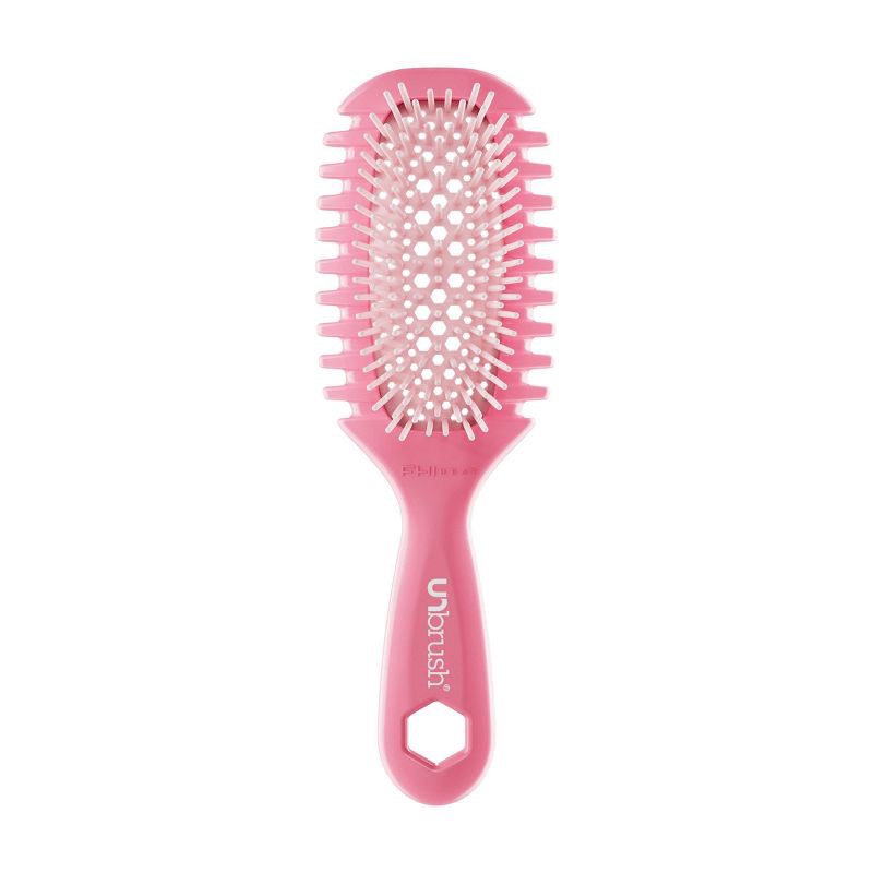 slide 1 of 10, UNbrush Curl Hair Brush - Coral Pink: Detangling Brush, Nylon Bristles, 1 ct