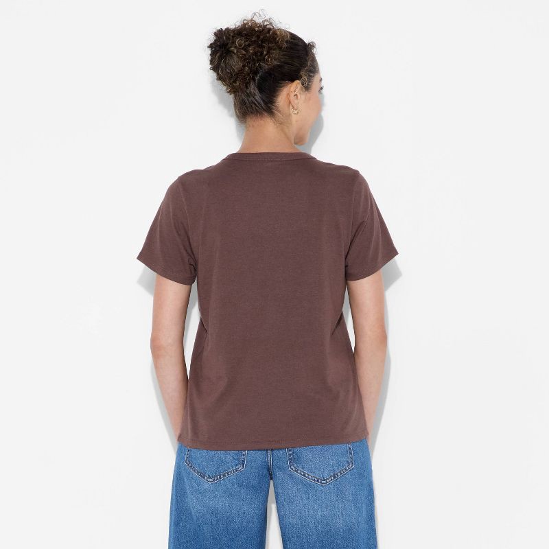 slide 3 of 3, Modern Lux Women's Coffee Club Easy Short Sleeve Graphic T-Shirt - Brown L, 1 ct